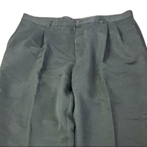 Chaps x Ralph Lauren Olive Green Front Pleated Cuffed Slacks Men’s 40x34 - Picture 8 of 8